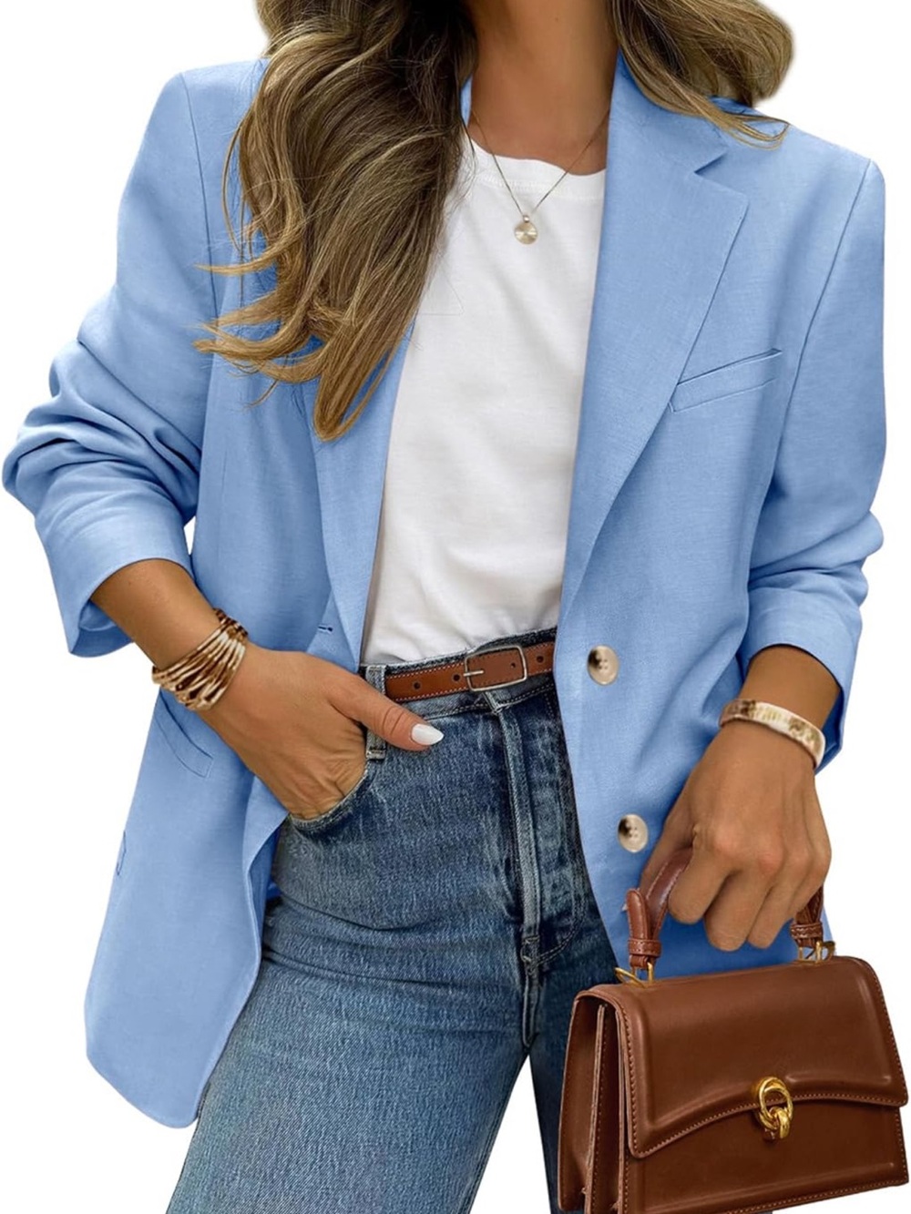 Women’s Blazer Light Blue, Size XXL
